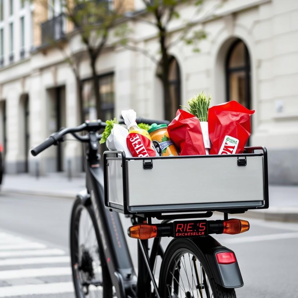 Riese & Müller electric cargo bike carrying groceries Riese & Müller electric cargo bike carrying groceries