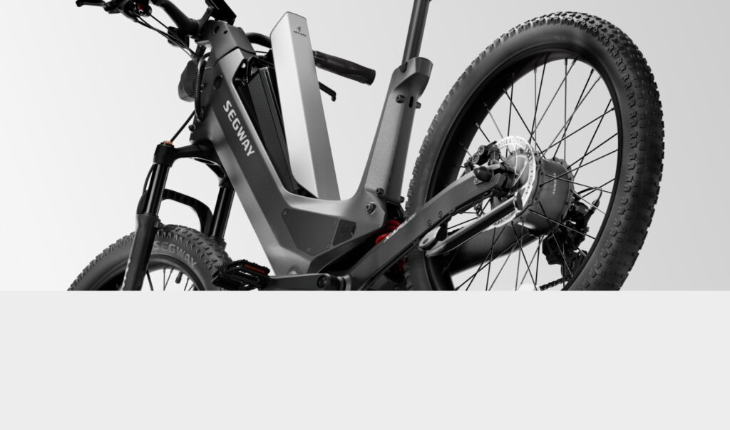 Segway Xafari Electric Bike front suspension fork closeup