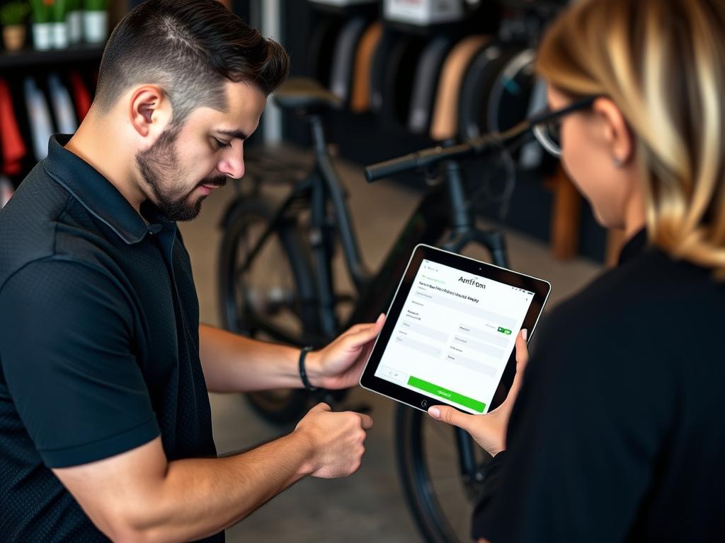 Customer completing Affirm financing application for Adventure M ebike Customer completing Affirm financing application for Adventure M ebike