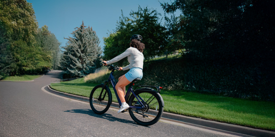 Professional commuter arriving at work refreshed on their Segway Myon