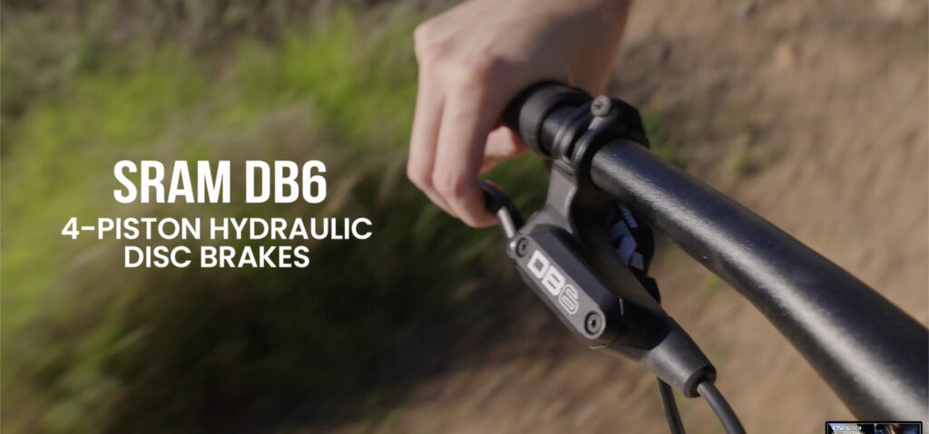 Hydraulic disc brake caliper on Aventon Ramblas