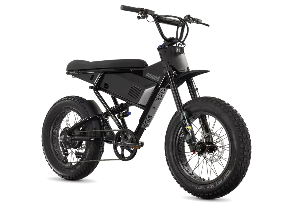 Juiced Scrambler Full-Suspension in Blackberry, three-quarter front view Juiced Scrambler Full-Suspension in Blackberry, three-quarter front view