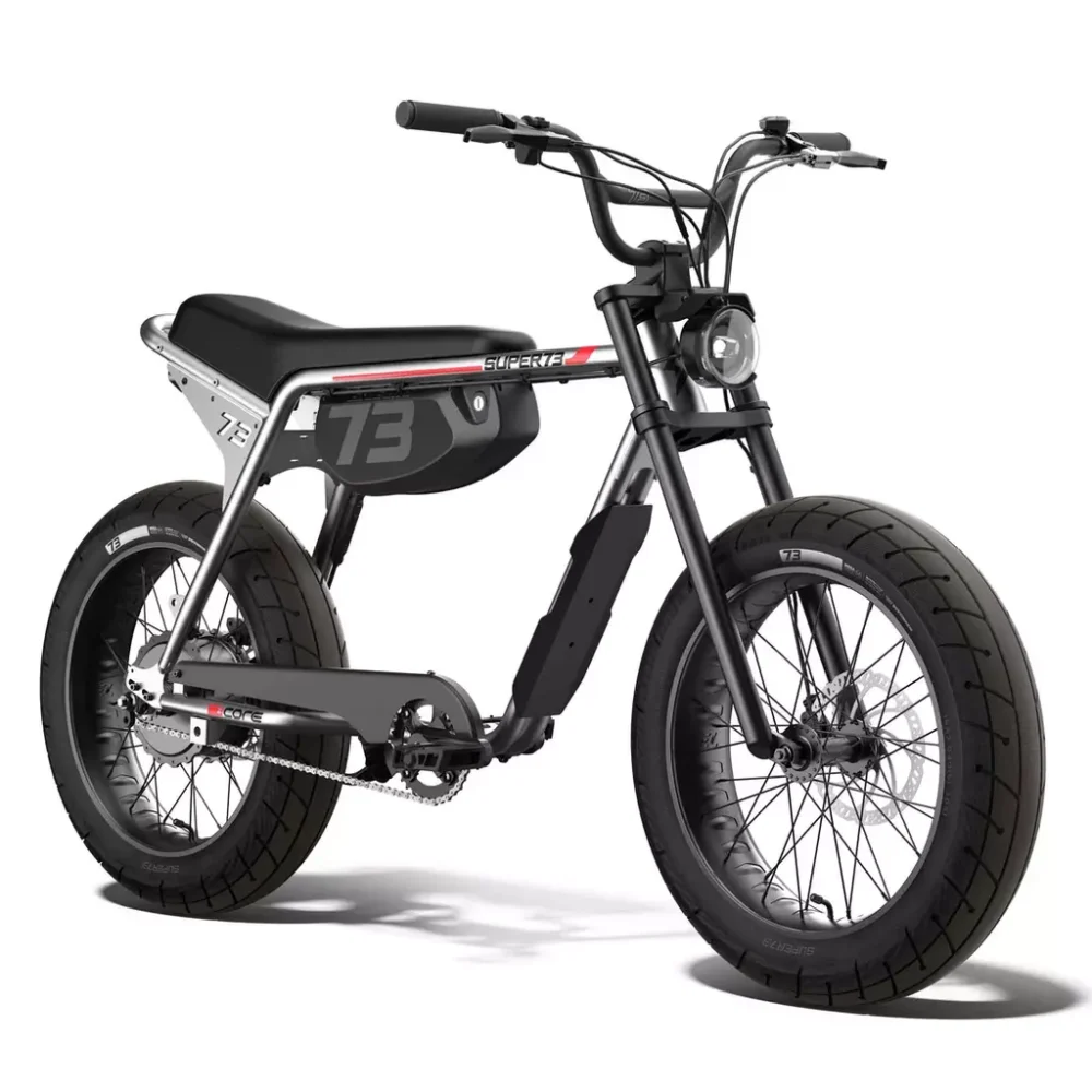 SUPER73-ZX in Metallic Aluminum with rigid fork and round headlight