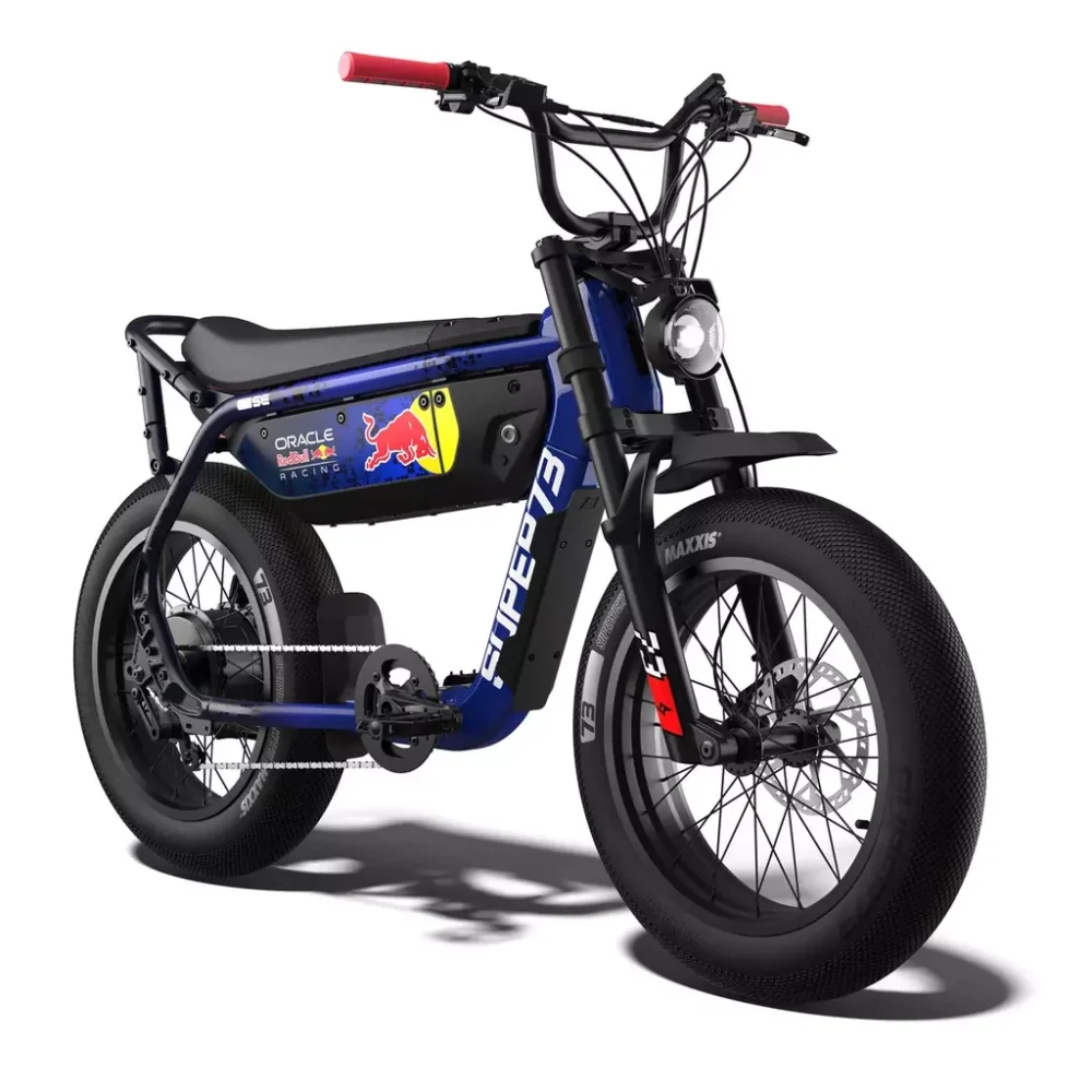 SUPER73 x Oracle Red Bull Racing M1D SE in Nightfall Blue, front three-quarter view