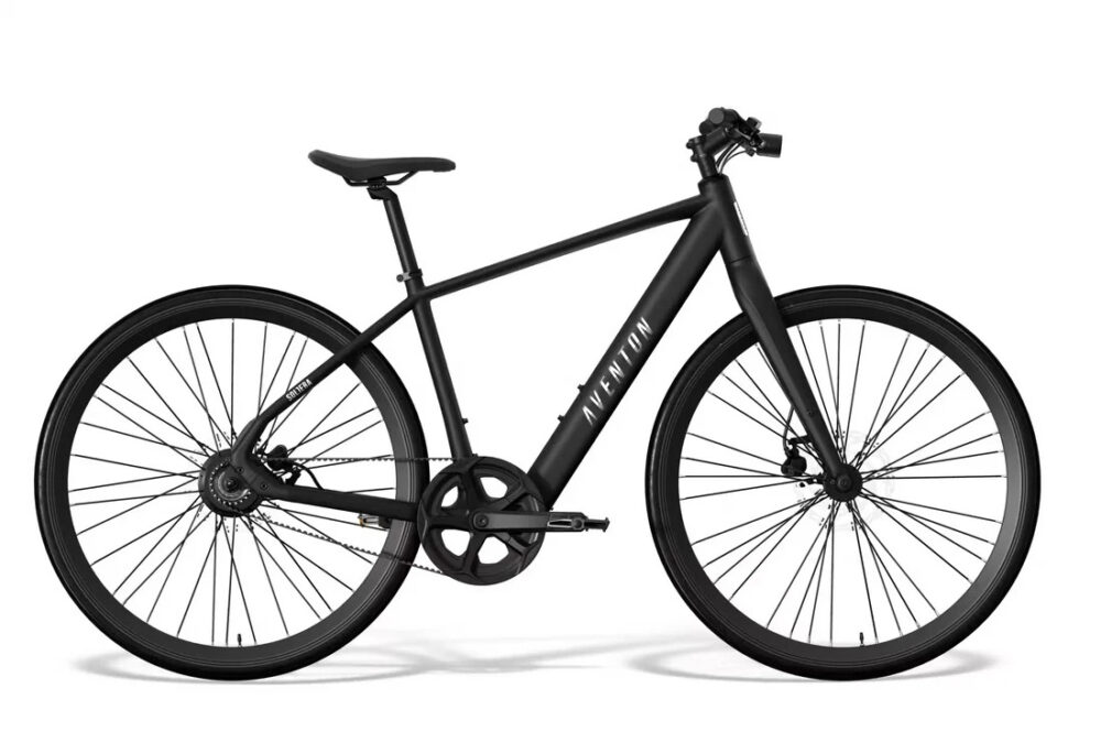 Aventon Soltera 3 ADV in Matte Midnight Black, full side profile