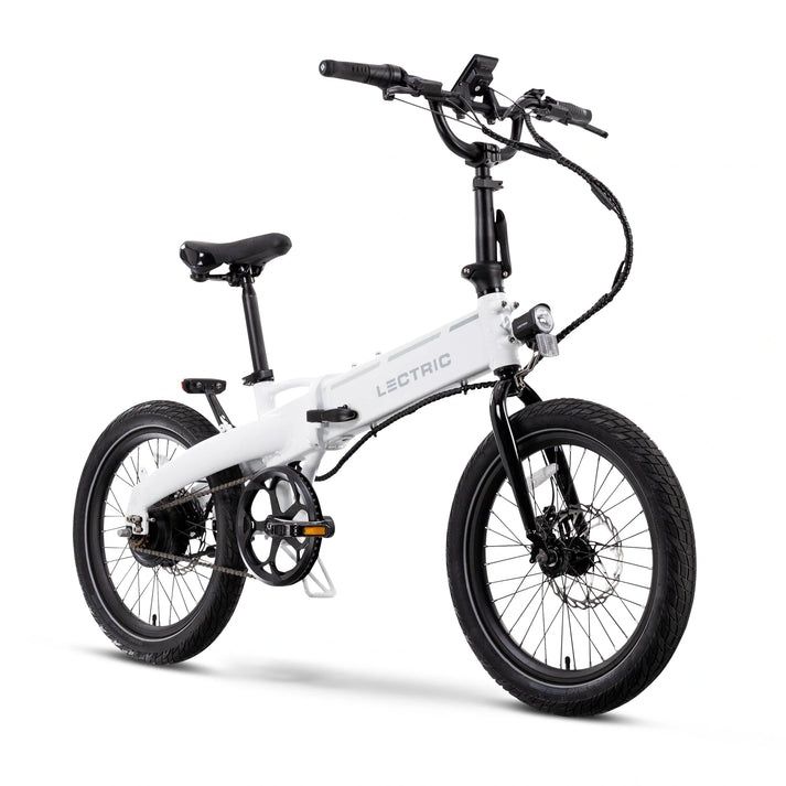 Lectric XP Lite2 in Arctic White, full side view with chain drive