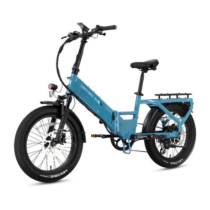 Lectric XP4 Step Through in Raindrop Blue, full bike with low frame opening