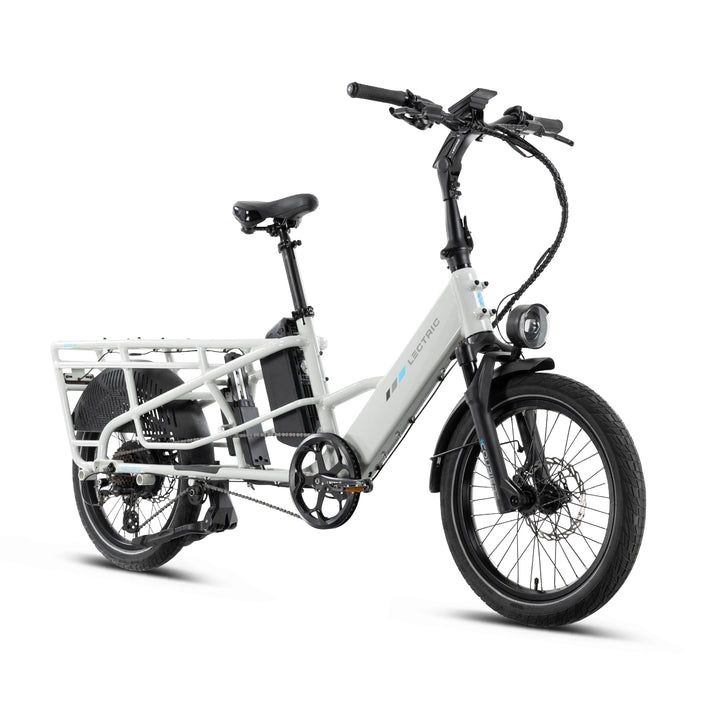 Lectric XPedition2 in Stratus White, single-battery three-quarter view Lectric XPedition2 in Stratus White, single-battery three-quarter view