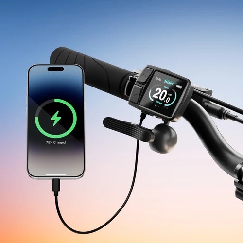 Urtopia Carbon Fold 2 color LCD display and USB-C phone charging illustration Urtopia Carbon Fold 2 color LCD display and USB-C phone charging illustration