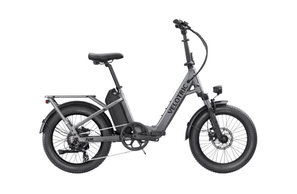 Velotric Fold 1 in Stone Gray, full side view